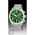 Montre homme - lotus - 18704 / 2 - chronographe pilot - cadran vert - bracelet acier milanais