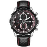 Montre homme de luxe m�canique automatique multifonction calendrier �tanche bracelet en cuir noir classique ...
