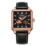 Montre homme de marque mcanique automatique cadran carr personnalit tanche cadran squelette bracelet ...