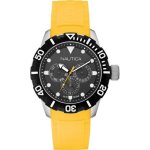 Montre homme nautica nsr 101 a13644g. sport. date. 100. gris. argent. jaune. rond. quartz. analogique. ...