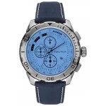 Montre homme - nautica - nst 101 nai19519g - quartz - analogique - cuir bleu et argent