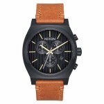 Montre - nixon - time teller chrono leather - cuir véritable - chronographe 6 aiguilles - noir Montre - nixon - time teller chrono leather - cuir véritable - chronographe 6 aiguilles - noir