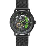 Montre homme paddock noir cadran noir bracelet acier milanais noir 22 mm