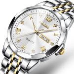 Montre homme de marque quartz design particulier diamant calendrier daffichage bracelet en acier �l�gance ...