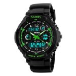 Montre homme de marque sport numérique analogique led horloge militaires étanche vert noir Montre homme de marque sport numérique analogique led horloge militaires étanche vert noir