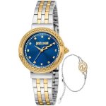 Montre - just cavalli - brave snake jc1l311m0065 - femme - quartz - bleu - acier inoxydable - deux tons ...