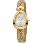 Montre - just cavalli - jc1l321l0025 - cuir blanc crme - quartz analogique - botier ovale dor
