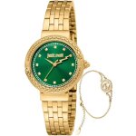 Montre just cavalli set jc1l311m0035 - femme - quartz - acier inoxydable - vert - or