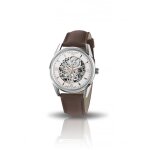 Montre - lip - himalaya - cadran squelette - cuir marron - tanchit 5 atm