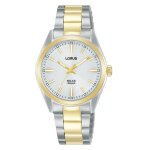 Montre - lorus - montre femme solaire acier bicolore - 31 mm - cadran blanc - classique