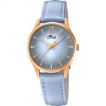 Montre - lotus - 18407 / 3 - acier doré rose - cuir bleu - Étanche 50m Montre - lotus - 18407 / 3 - acier doré rose - cuir bleu - Étanche 50m
