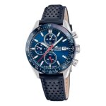 Montre - lotus - montre lotus chrono - cuir bleu - Étanchéité 10 atm - mouvement à quartz Montre - lotus - montre lotus chrono - cuir bleu - Étanchéité 10 atm - mouvement à quartz
