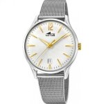 Montre - lotus - homme - acier - �tanche 50m - cadran gris - bracelet maille milanaise