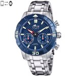 Montre lotus hybrid connected acier cadran et lunette bleu 45 mm 18810 / 3