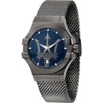 Montre maserati homme r8853108005 ceinture en maille potenza en acier inoxydable bleu fond logo milan ...
