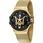 Montre maserati homme r8853108006 logo potenza acier inoxydable or ceinture de maille milan