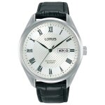 Montre mcanique homme - lorus rl437bx9 - acier inoxydable - cadran argent - bracelet cuir noir