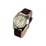 Montre - michael john - montre bracelet cuir marron classe dateur etanche mactur - marron