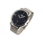 Montre - michael john - grand bracelet montre maille milanaise bleu et argent avec dateur baxa - bleu ...