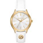 Montre michael kors - femmes - mk7466 - blanc cuir - 38mm - dor - quartz - etanche 3 bar