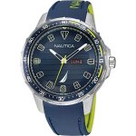 Montre - nautica - coba lake napcls114 - quartz - acier inoxydable - bracelet en silicone bleu