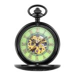 Montre de poche mecanique homme retro horloge montres hommes lumineux pendentif collier bijoux accessoire ...