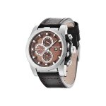 Montre - police - speedster - boîtier en acier - cadran brun - bracelet cuir marron Montre - police - speedster - boîtier en acier - cadran brun - bracelet cuir marron