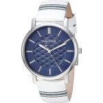 Montre quartz femme - nautica coral gables napcgs002 - acier inoxydable - cadran bleu - bracelet cuir ...