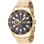 Montre quartz homme - invicta - pro diver 47578 - noir - acier inoxydable - or
