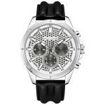 Montre quartz homme - police - malawi pewjf2204104 - acier inoxydable - cadran argent - bracelet cuir ...