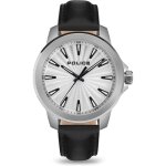 Montre quartz homme - police - mensor pewja2207801 - acier inoxydable - cadran argent - bracelet cuir ...