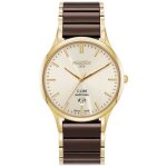 Montre quartz homme - roamer - c - line 658833 - 48 - 35 - 63 - acier inoxydable - cadran or - bracelet ...