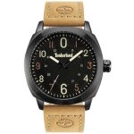 Montre quartz homme - timberland cillicothe - z tdwga9001901 - acier inoxydable - noir - cuir marron