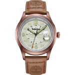 Montre quartz homme - timberland cornwall tdwgb2237503 - acier inoxydable - beige - cuir marron
