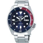 Montre - seiko - 5 sport automatique - acier inoxydable - lunette bleue et rouge - etanche 10 atm Montre - seiko - 5 sport automatique - acier inoxydable - lunette bleue et rouge - etanche 10 atm