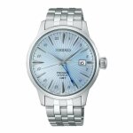 Montre - seiko - presage ssk037j1 - automatique - bracelet acier - fond bleu clair