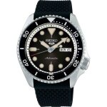 Montre - seiko - sport 5 - automatique - silicone - cadran noir - Étanche 10 atm Montre - seiko - sport 5 - automatique - silicone - cadran noir - Étanche 10 atm