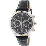 Montre - seiko - srw037p2 - quartz - analogique - cuir noir