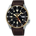 Montre - seiko - ssk036k1 - automatique - gmt - cuir marron - rsistant  leau 50m