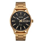 Montre - nixon - sentry solar - acier inoxydable - tanchit 10 atm - couleur all gold / black