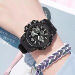 Montre sport homme - montres garon ados - montre homme - lumineux - noir - cadeaux pour garons