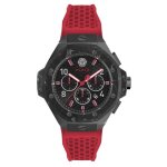 Montre sportive philipp plein - hommes - pwpra0724 - bracelet en silicone rouge - etanche 5 atm
