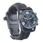 Montre de survie - semptec - 5 en 1 - boussole - sifflet - bracelet en paracorde