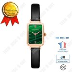 Montre - td® - petite montre carrée - cuir - quartz - lumineuse pour femme Montre - td® - petite montre carrée - cuir - quartz - lumineuse pour femme