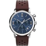 Montre timex - hommes - tw2w10200 - bracelet en cuir marron - cadran bleu - �tanche 5 atm