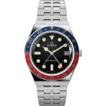 Montre timex q timex gmt - black / navy / red / stainless steel - 38 mm