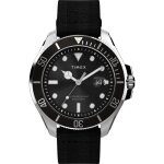 Timex harborside coast tw2w62600 ? montre homme 43 mm tissu noir quartz �tanche 10 bar