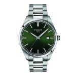 Montre - tissot - pr100 - acier - cadran vert - analogique