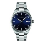 Montre - tissot - pr100 - acier inoxydable - cadran bleu - tanchit 10 atm