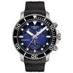 Montre tissot seastar 1000 chronograph t1204171704100 bracelet caoutchouc cadran bleu